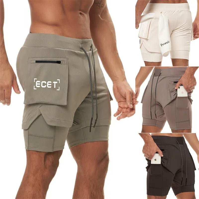 2024 Sport Shorts Men | Sportswear Double-Deck Running Shorts | 2 In 1 Beach Bottoms | Summer Gym Fitness Training Jogging Short Pants ShopOnlyDeal