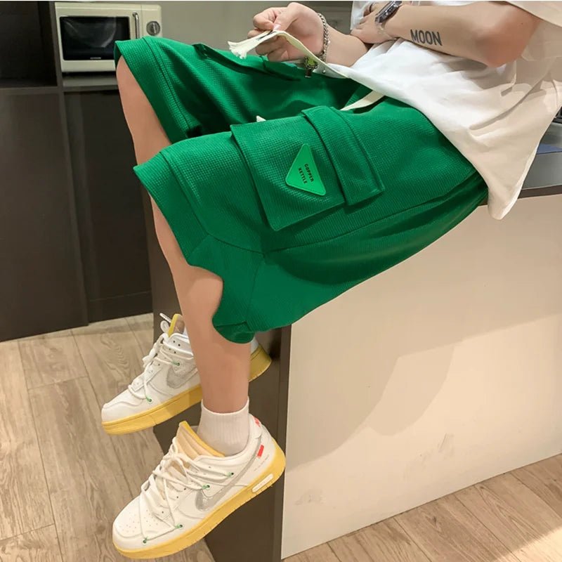 2024 Spring Men's Shorts | Korean Fashion Green Shorts | Street Men's Clothing | Casual Shorts At Home | Streetwear Pants ShopOnlyDeal