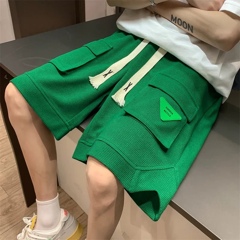 2024 Spring Men's Shorts | Korean Fashion Green Shorts | Street Men's Clothing | Casual Shorts At Home | Streetwear Pants ShopOnlyDeal