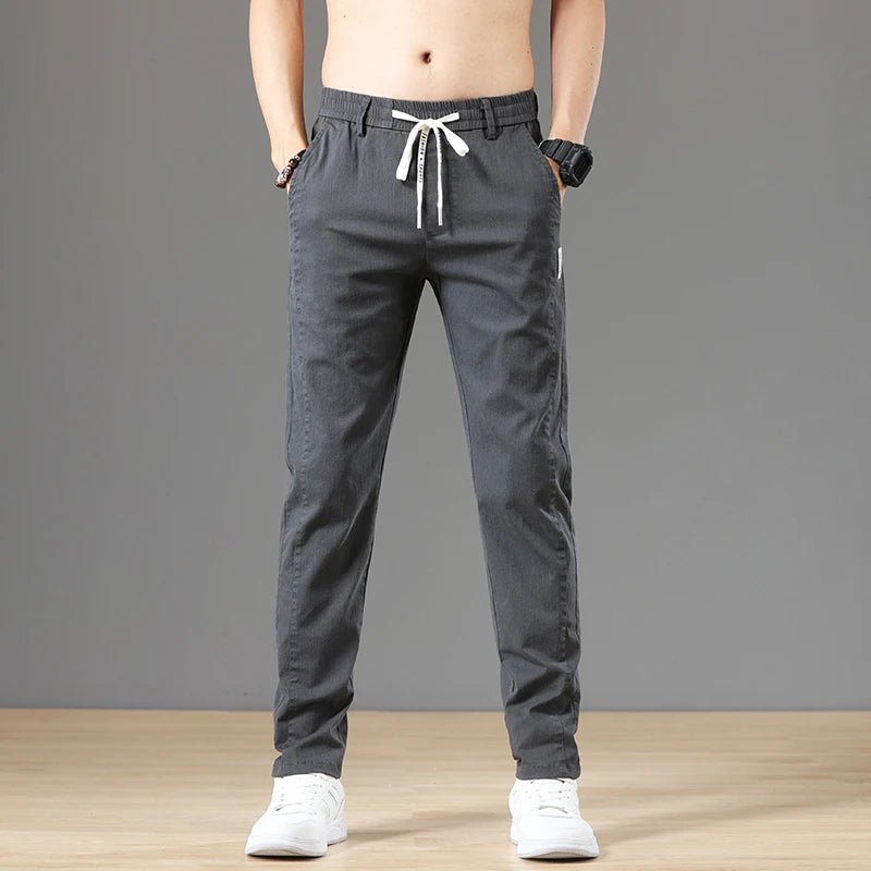 2024 Spring Men's Trousers | Classic Version Cotton Solid Color Fashion | Full Length Grey Business Casual Jeans Pants | Male Fashion ShopOnlyDeal