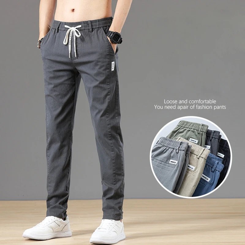 2024 Spring Men's Trousers | Classic Version Cotton Solid Color Fashion | Full Length Grey Business Casual Jeans Pants | Male Fashion ShopOnlyDeal