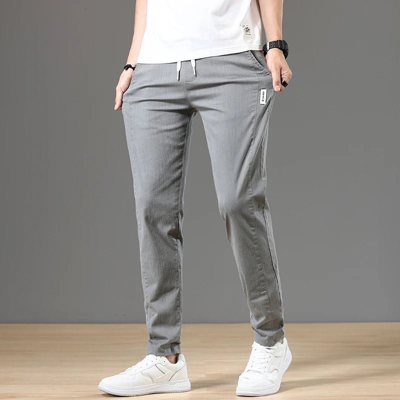 2024 Spring Men's Trousers | Classic Version Cotton Solid Color Fashion | Full Length Grey Business Casual Jeans Pants | Male Fashion ShopOnlyDeal