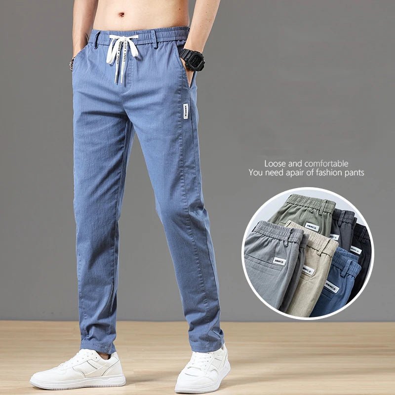 2024 Spring Men's Trousers | Classic Version Cotton Solid Color Fashion | Full Length Grey Business Casual Jeans Pants | Male Fashion ShopOnlyDeal