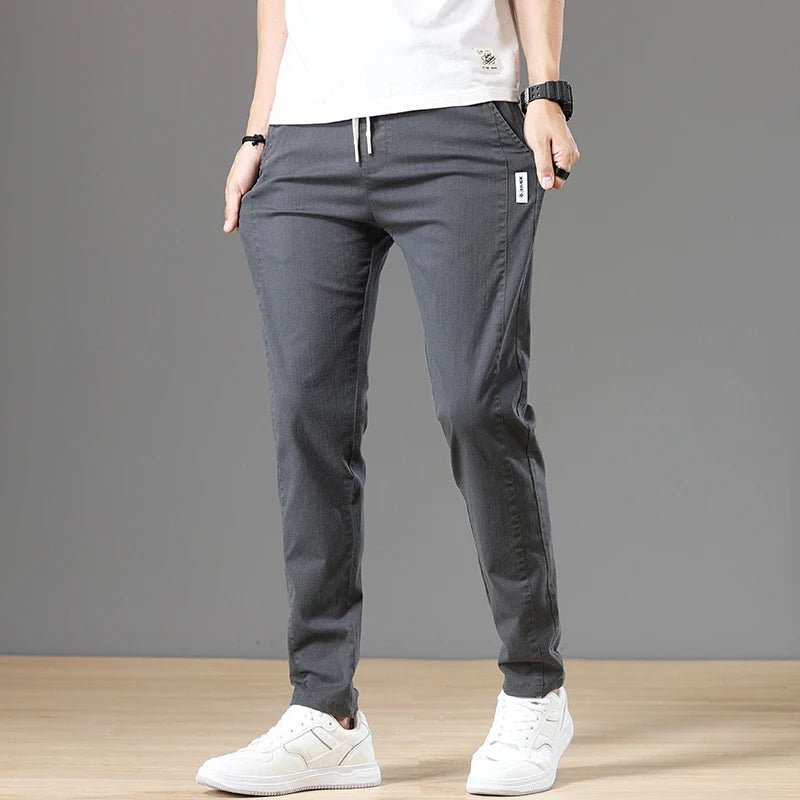 2024 Spring Men's Trousers | Classic Version Cotton Solid Color Fashion | Full Length Grey Business Casual Jeans Pants | Male Fashion ShopOnlyDeal