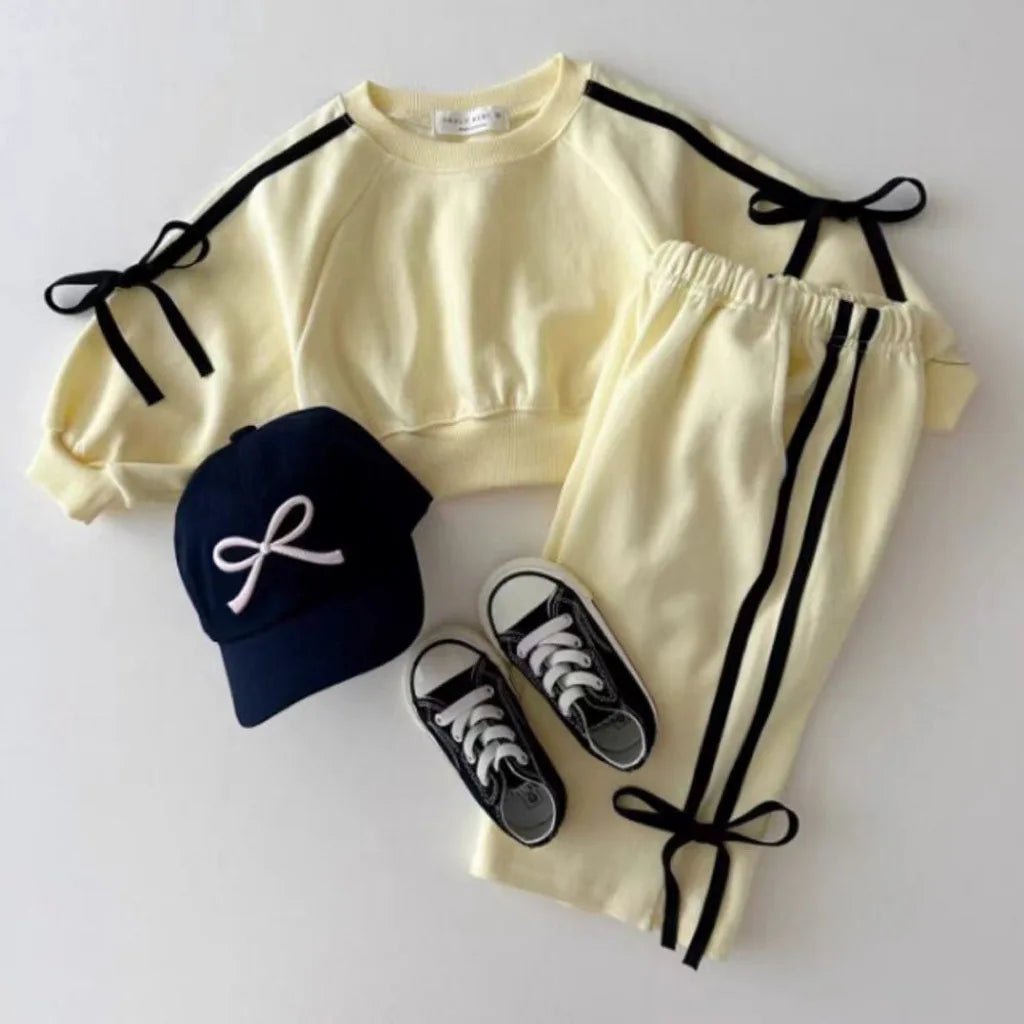 2024 Spring New Children's Long Sleeve Sports Set | Baby Girl Cute Bow Sweatshirt + Pants 2pcs Suit | Toddler Versatile Casual Outfits ShopOnlyDeal