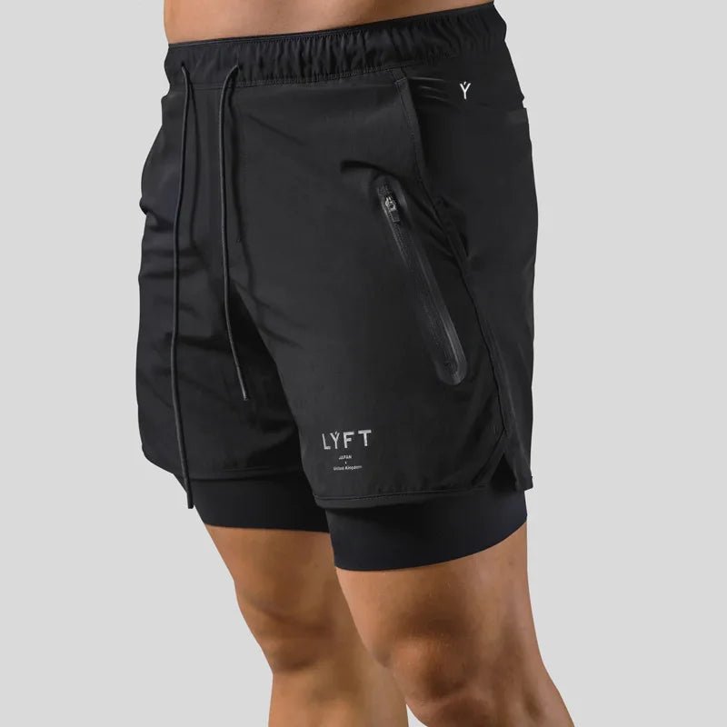 2024 Summer New Men's Athleisure Shorts | Double Fake Two Basketball Fitness Sweat Drying Shorts ShopOnlyDeal