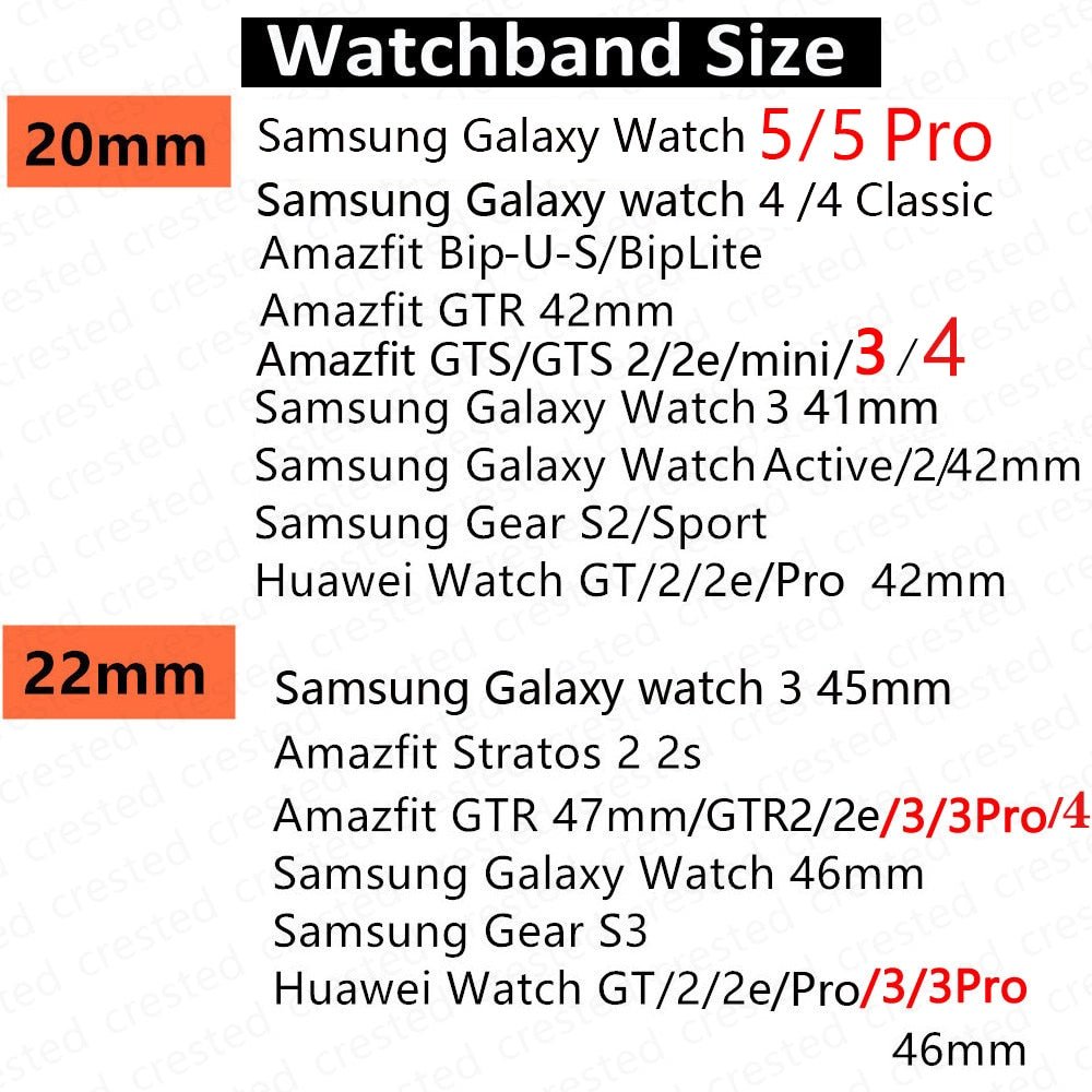 20mm strap For Samsung Galaxy watch 4/4 classic/5 Pro/Active 2/3/Gear S3/amazfit bip 22mm bracelet Huawei watch GT 2/3 Pro band ShopOnlyDeal