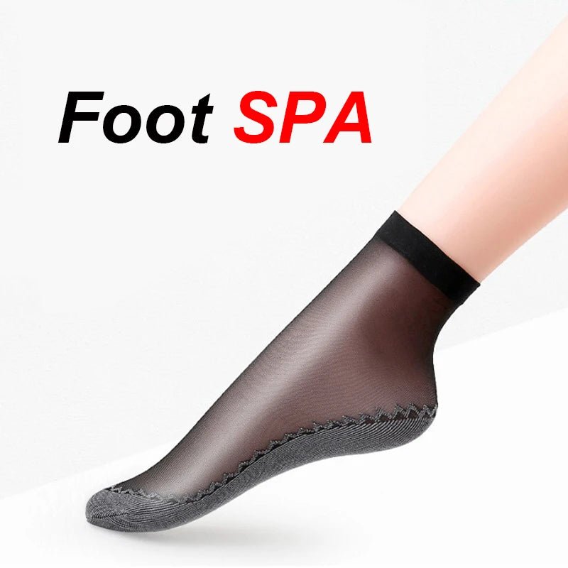 20pcs=10 Pairs Spring Summer Women's Soft Socks | Thin Silk Socks with Non-Slip Bottom | Fashion Transparent Breathable Ladies' Socks ShopOnlyDeal