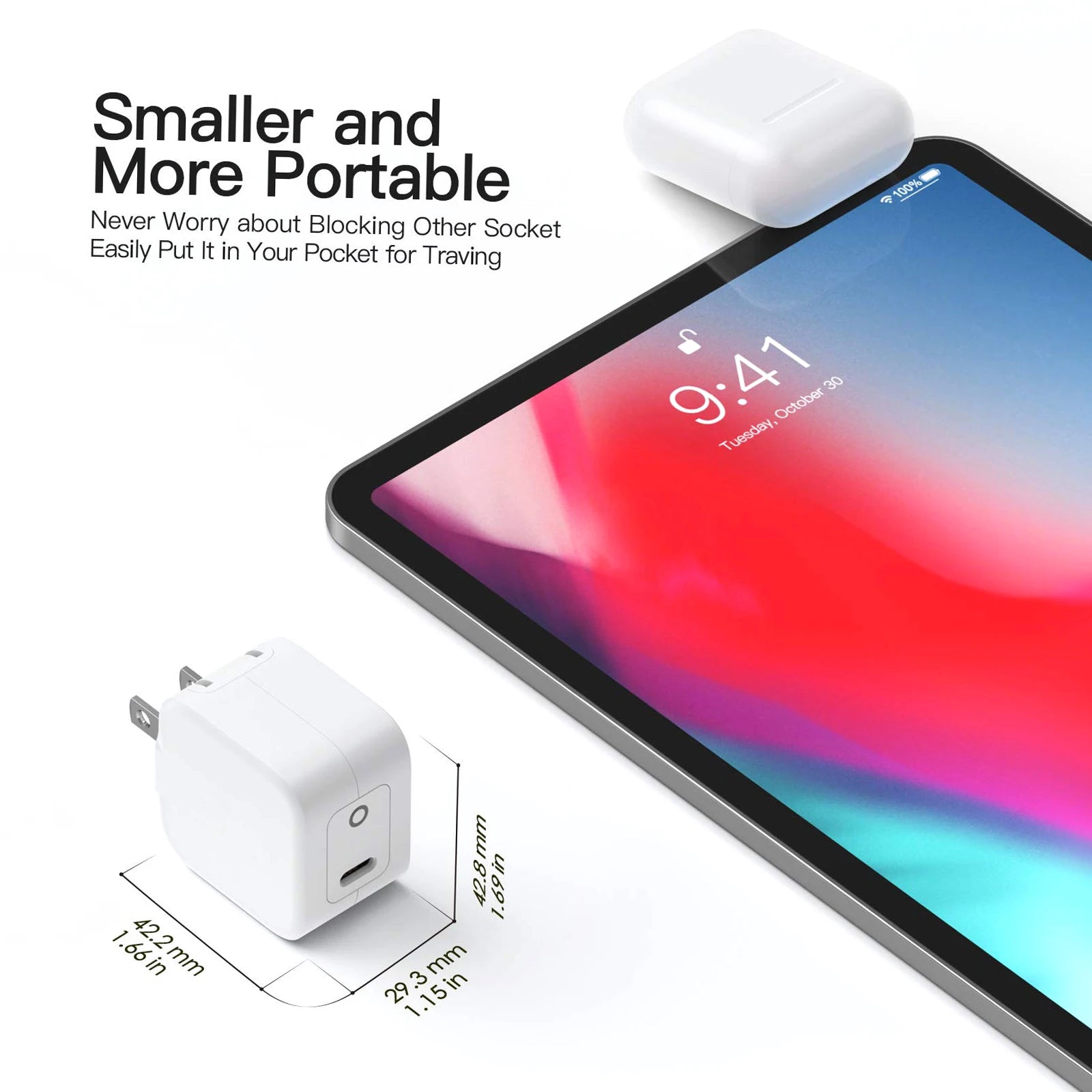 20W PD USB-C Fast Charger for iPhone and Android Devices - Compact and Safe Quick Charging Adapter with Foldable Plug, Compatible with iPhone X/7/8/9/13 Pro Max/12 Mini/11 and Xiaomi 11 ShopOnlyDeal