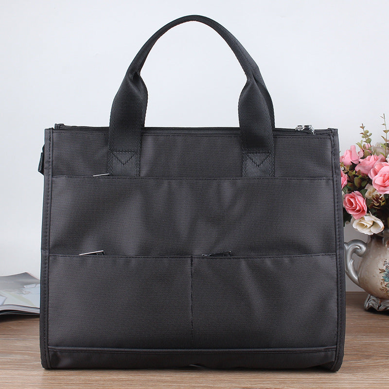 Men's handbag horizontal business women's briefcase conference bag a4 file bag teacher textbook bag tide ShopOnlyDeal