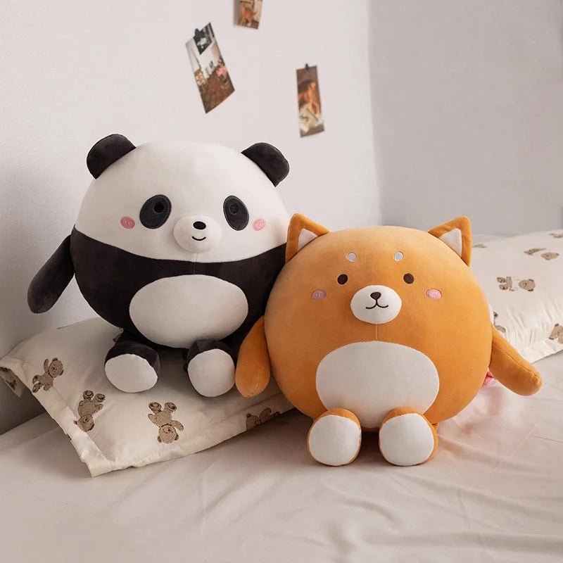 23cm-45cm Cuddly Round Panda Shiba Inu Pig Penguin Kawaii Zoo Animal Plush Pillow Cushion | Stuffed Doll | Kids Birthday Gift ShopOnlyDeal