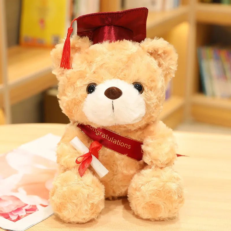 23cm Cute Doctor Cap Bear: Graduation Bear Plush Doll - Soft Bachelor Bear Plush Toy Ideal for Celebrating Student Milestones, Perfect Birthday and Graduate Gifts for Kids ShopOnlyDeal