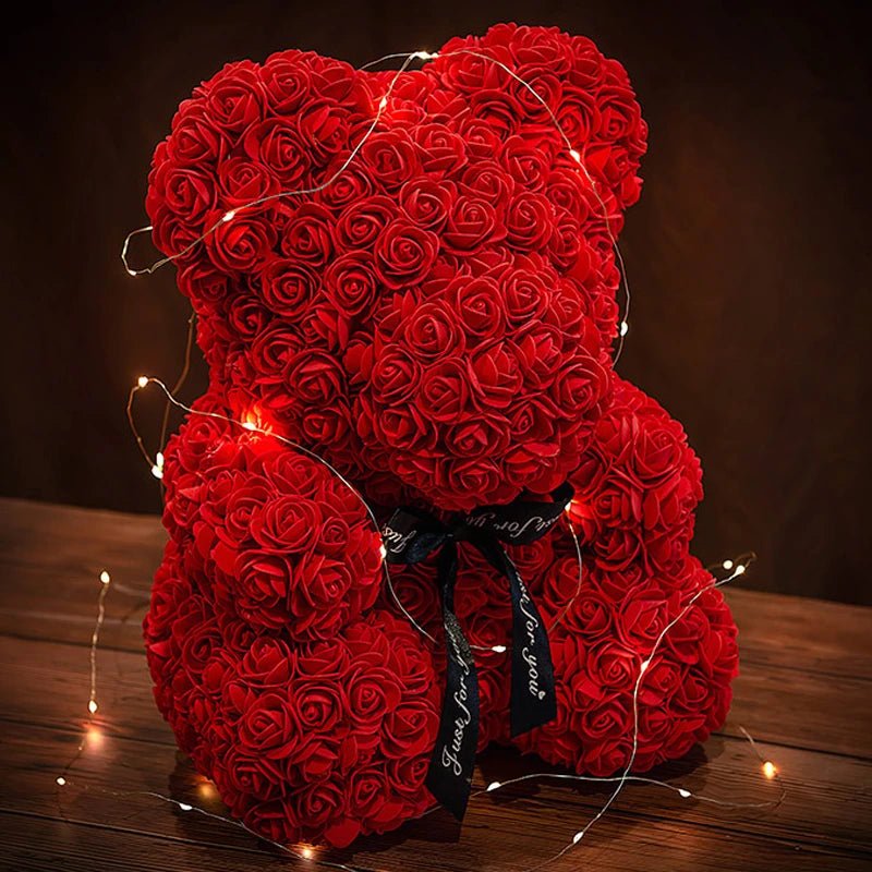 23cm LED Red Rose Teddy Bear: Perfect Christmas & Valentine's Day Gift - Artificial Rose Flower Decoration for Birthdays and Valentines ShopOnlyDeal