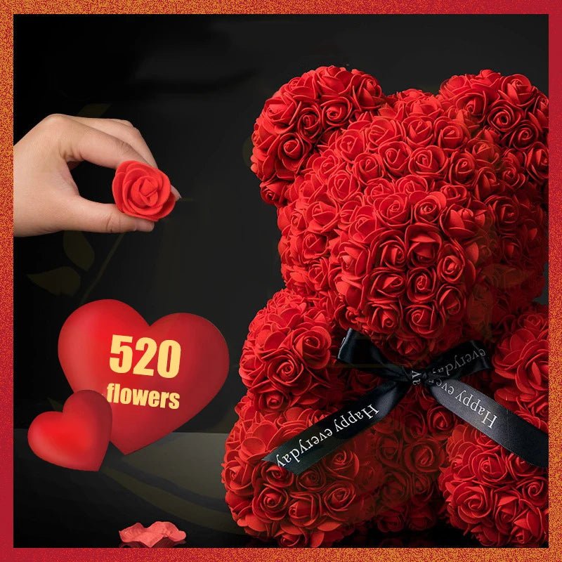 23cm LED Red Rose Teddy Bear: Perfect Christmas & Valentine's Day Gift - Artificial Rose Flower Decoration for Birthdays and Valentines ShopOnlyDeal