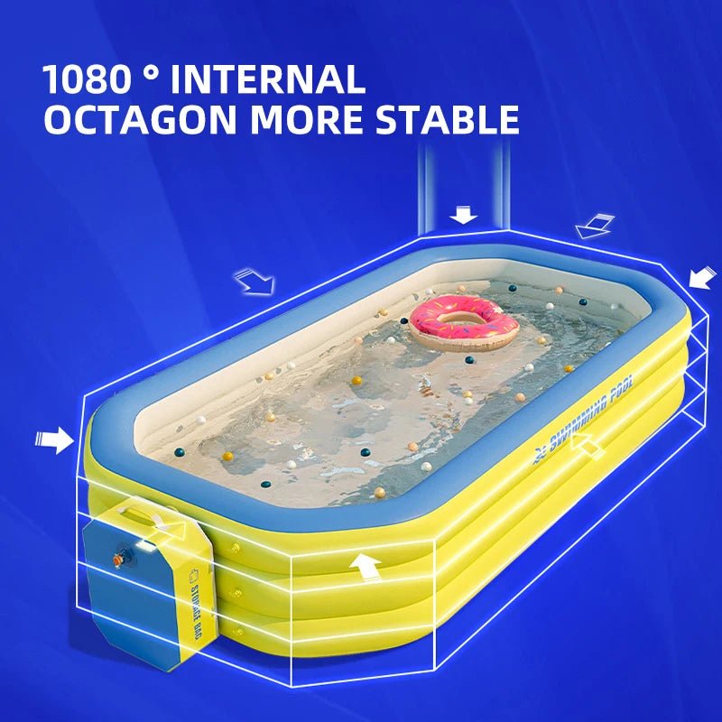 2/3M Large Inflatable Swimming Pool for Families | Spacious Children's Pool for Outdoor Garden Water Games ShopOnlyDeal