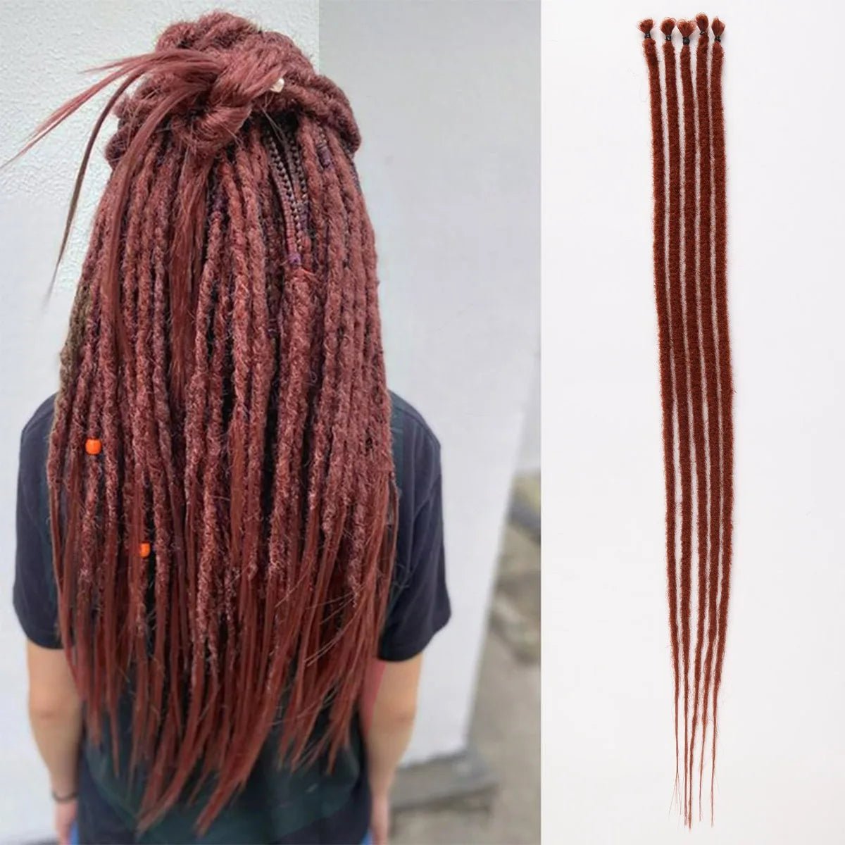 24 Inch Synthetic Dreadlock Extensions | 5 Strands Hippie Dreads | Ombre Color | 0.6 cm Width Loc Extensions | Reggae Style Crochet Hair ShopOnlyDeal