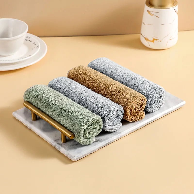 2/4pcs Bamboo Charcoal Fiber Cleaning Cloth Rags - Water Absorption, Non-Stick Oil Washing, Kitchen Towel, Household Cleaning Tools ShopOnlyDeal