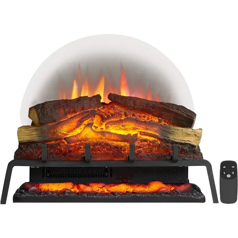 25" W Free Standing Electric Fireplace Log Set - Nora 25 Style with Realistic Flames, Heater 750W/1500W, Crackling Sound for Cozy Living Rooms 🏠🔥 ShopOnlyDeal