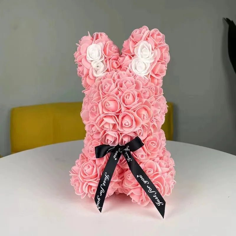 25cm Roses Bunny Eternal Flower Rabbit: Romantic Valentine's Day and Wedding Engagement Party Decoration - Perfect Christmas Gift ShopOnlyDeal