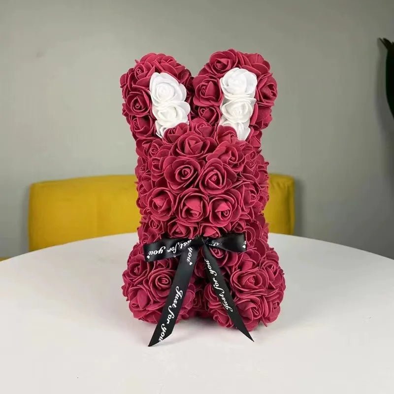 25cm Roses Bunny Eternal Flower Rabbit: Romantic Valentine's Day and Wedding Engagement Party Decoration - Perfect Christmas Gift ShopOnlyDeal