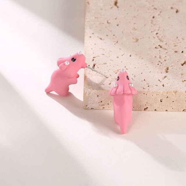 2pcs Animal Cartoon Stud Earring For Women Cute Dinosaur Little Dog Whale Clay Bite Ear Jewelry Funny Gifts Fashion Accessoriesy ShopOnlyDeal