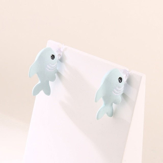 2pcs Animal Cartoon Stud Earring For Women Cute Dinosaur Little Dog Whale Clay Bite Ear Jewelry Funny Gifts Fashion Accessoriesy ShopOnlyDeal