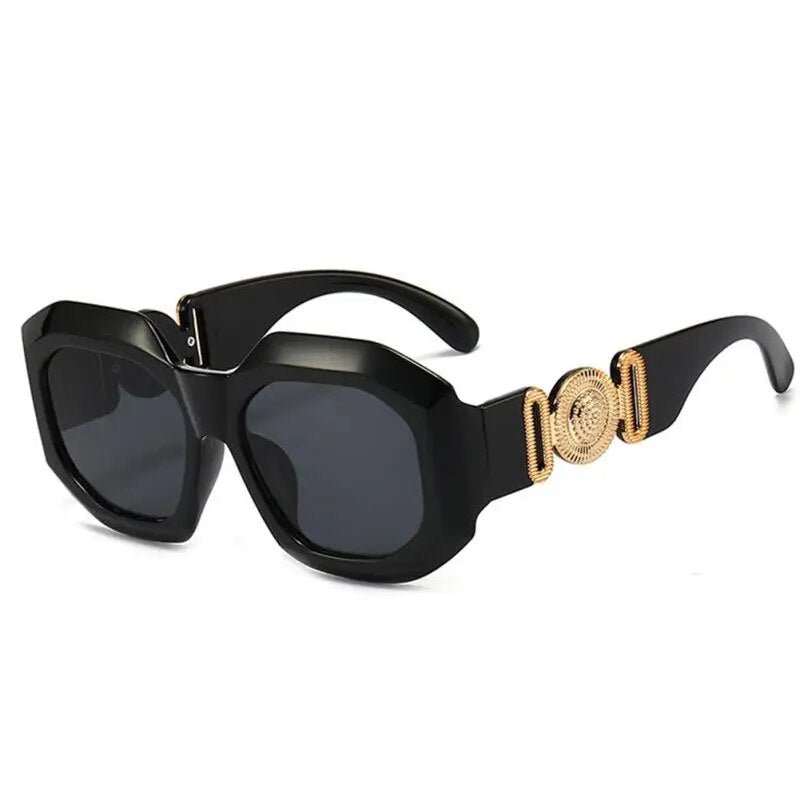 2pcs Asymmetrical Square Sunglasses Eyebrow-raising Funny Personality Trendy Hip-hop Anti Reflective UV Protection Shades ShopOnlyDeal