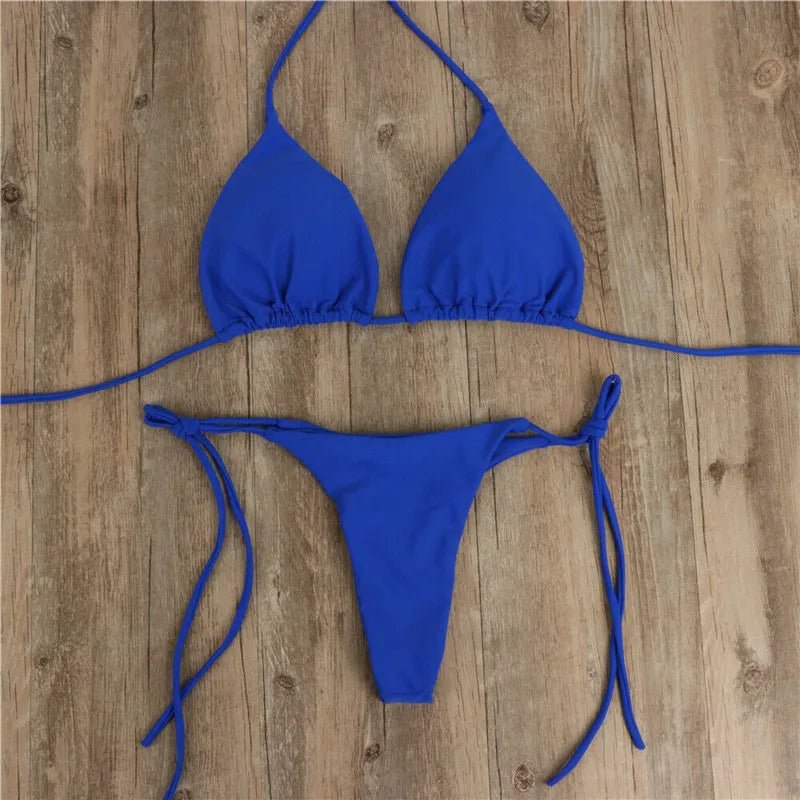 2pcs Sexy Women Summer Swimwear Bikini Set Bra Tie Side G-String Thong Beach e Suit Swimsuit Bathing Suit Swimming Suit ShopOnlyDeal