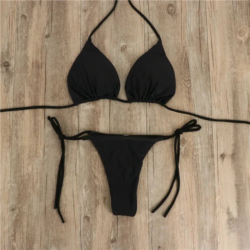 2pcs Sexy Women Summer Swimwear Bikini Set Bra Tie Side G-String Thong Beach e Suit Swimsuit Bathing Suit Swimming Suit ShopOnlyDeal