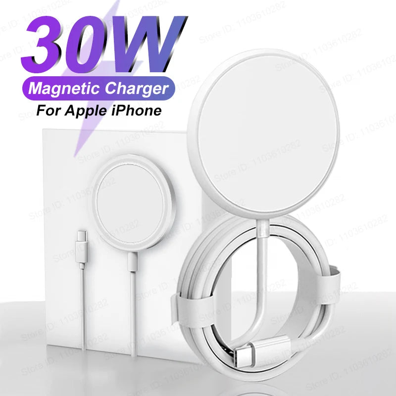 30W For Apple Magsafe Original 15 Pro Max Charging For iPhone 11 12 14 13 Magnetic Wireless Charger XS XR X 8 Phone Accessories ShopOnlyDeal