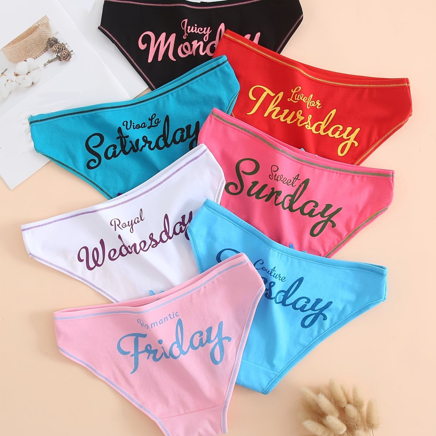 7 pack Women's 7-Pack Patterned Colorful Panties - Comfortable and Stylish Underwear Set ShopOnlyDeal