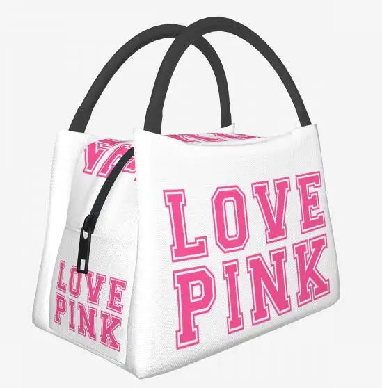 3D Print Pink Insulated Lunch Bag Food Bag Women Lunch Bag for Work Tote with Lunch Bag Kawaii Girl Shcool Picnic Office ShopOnlyDeal