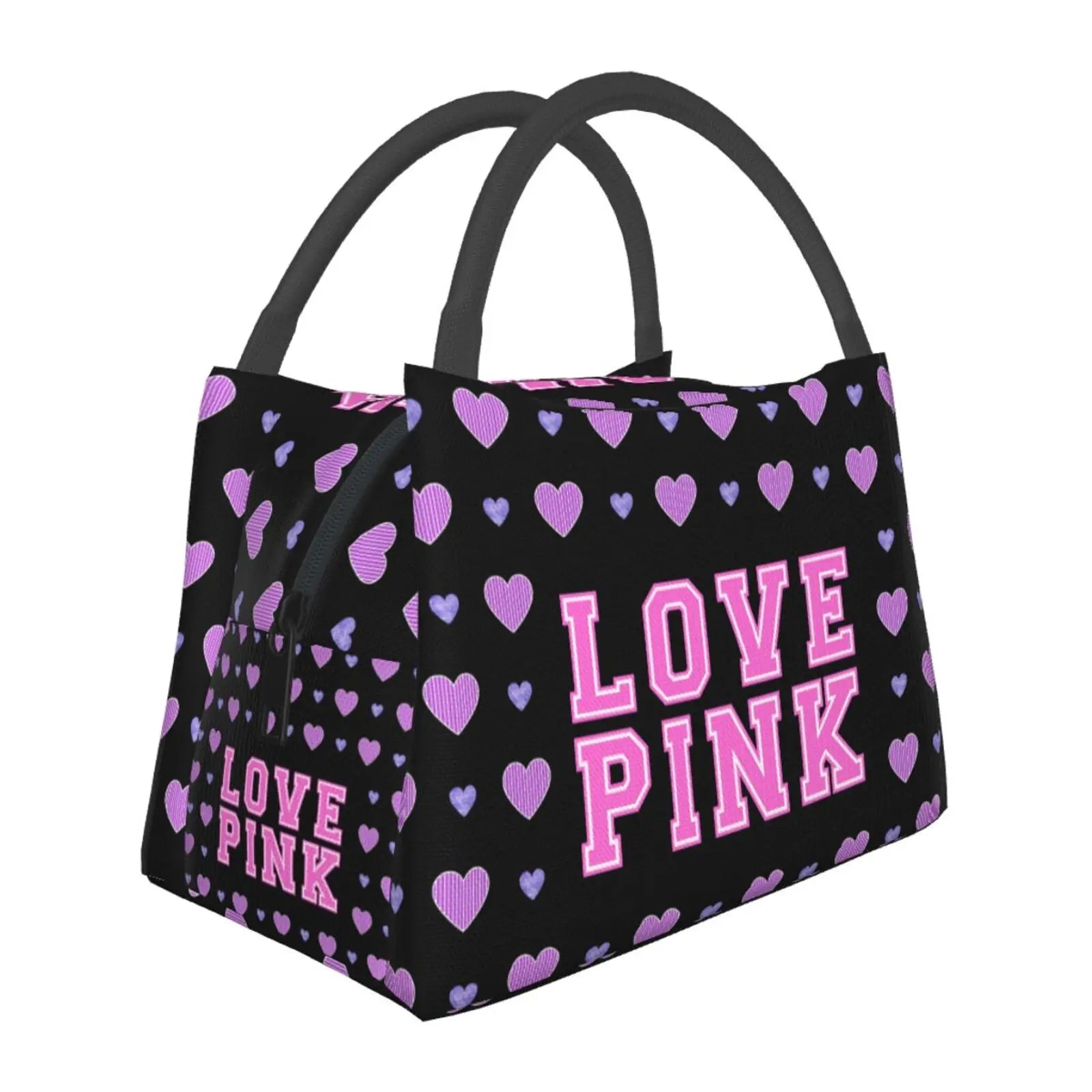 3D Print Pink Insulated Lunch Bag Food Bag Women Lunch Bag for Work Tote with Lunch Bag Kawaii Girl Shcool Picnic Office ShopOnlyDeal