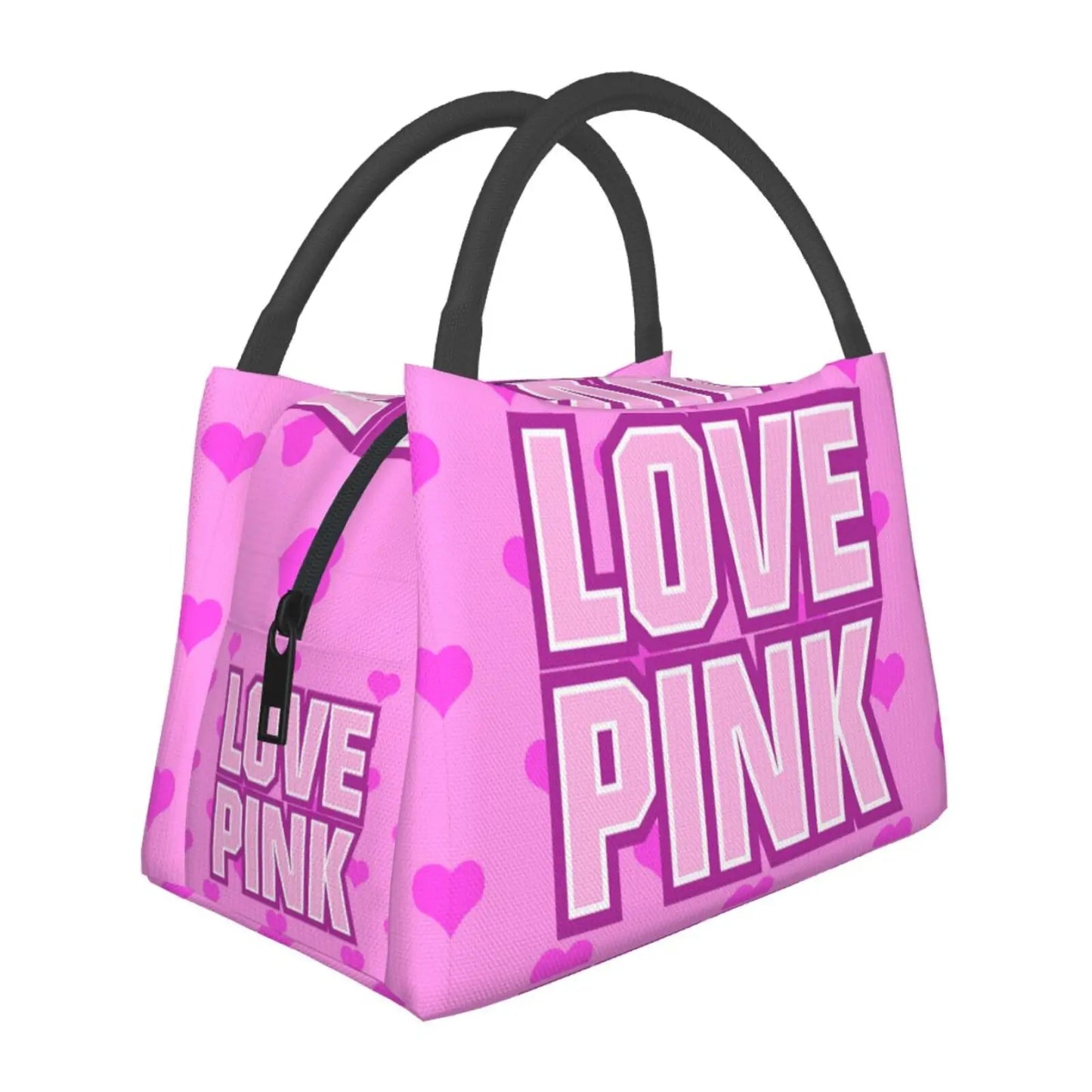 3D Print Pink Insulated Lunch Bag Food Bag Women Lunch Bag for Work Tote with Lunch Bag Kawaii Girl Shcool Picnic Office ShopOnlyDeal