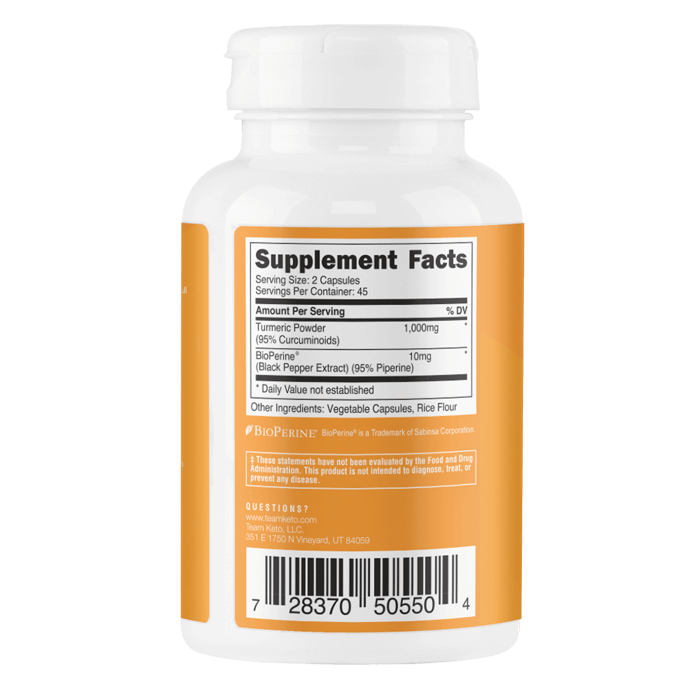 Turmeric 95% Curcuminoids TeamKeto