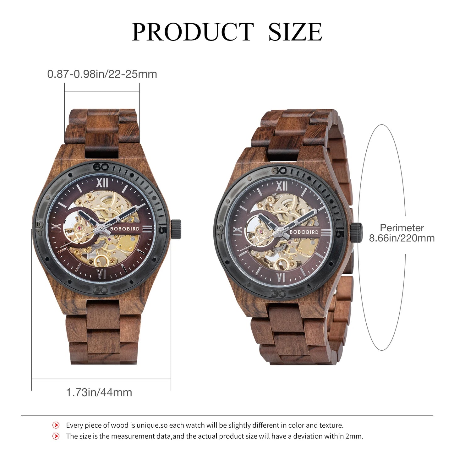 Top Luxury Men's Watches BOBO BIRD Mechanical Wristwatch Wooden Relogio Masculino Custom Father's Day Gift Wooden Box ShopOnlyDeal