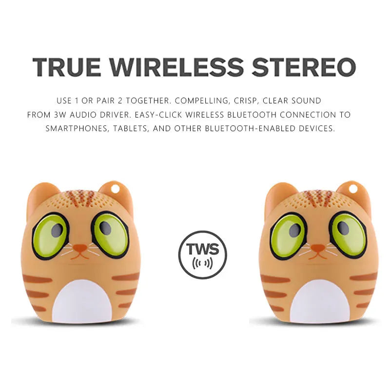 BM6D Mini Bluetooth Speaker 3W TWS Stereo Small Wireless Speaker Portable Animal Audio Pet Micro Speaker Christmas ShopOnlyDeal