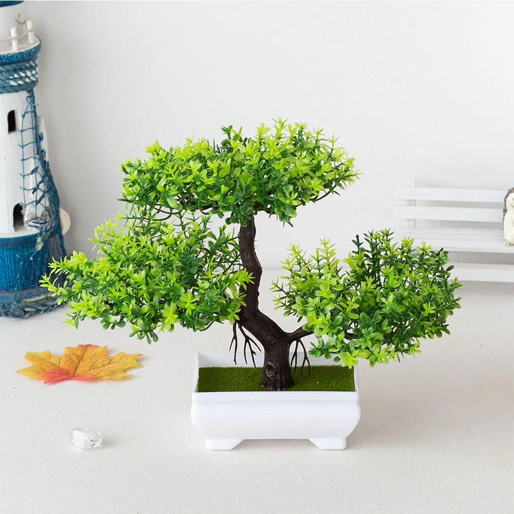 Artificial Plastic Plants Bonsai Small Tree Pot Fake Plant Potted Flower Garden Arrangement Ornaments Room Home Table Decoration ShopOnlyDeal