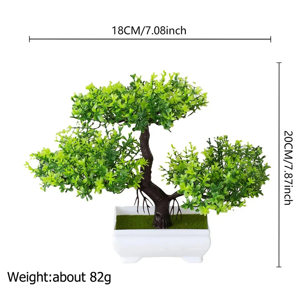 Artificial Plastic Plants Bonsai | Small Tree Pot Fake Plant | Potted Flower Garden Arrangement | Room Home Table Decoration ShopOnlyDeal