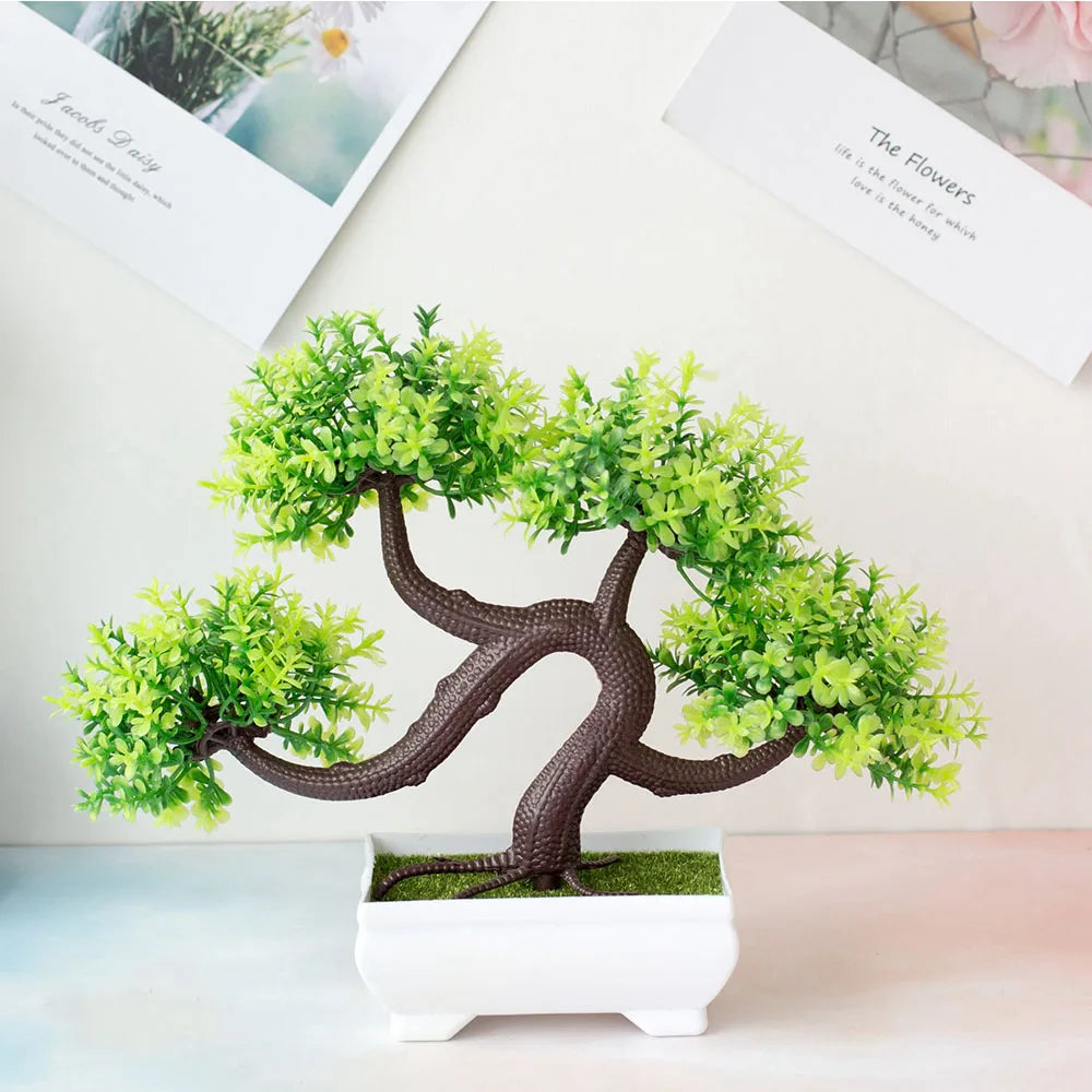 Artificial Plastic Plants Bonsai Small Tree Pot Fake Plant Potted Flower Garden Arrangement Ornaments Room Home Table Decoration ShopOnlyDeal