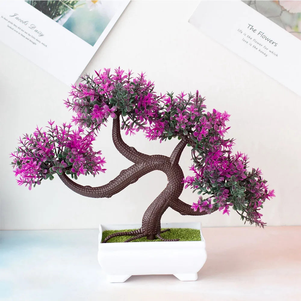 Artificial Plastic Plants Bonsai Small Tree Pot Fake Plant Potted Flower Garden Arrangement Ornaments Room Home Table Decoration ShopOnlyDeal