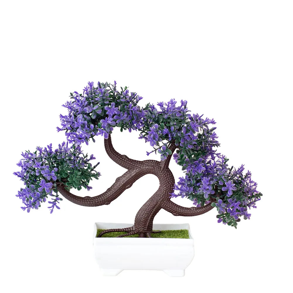 Artificial Plastic Plants Bonsai | Small Tree Pot Fake Plant | Potted Flower Garden Arrangement | Room Home Table Decoration ShopOnlyDeal