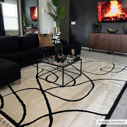 Azana Black & White Area Rug | Timeless Elegance for Any Space Boutique Rugs