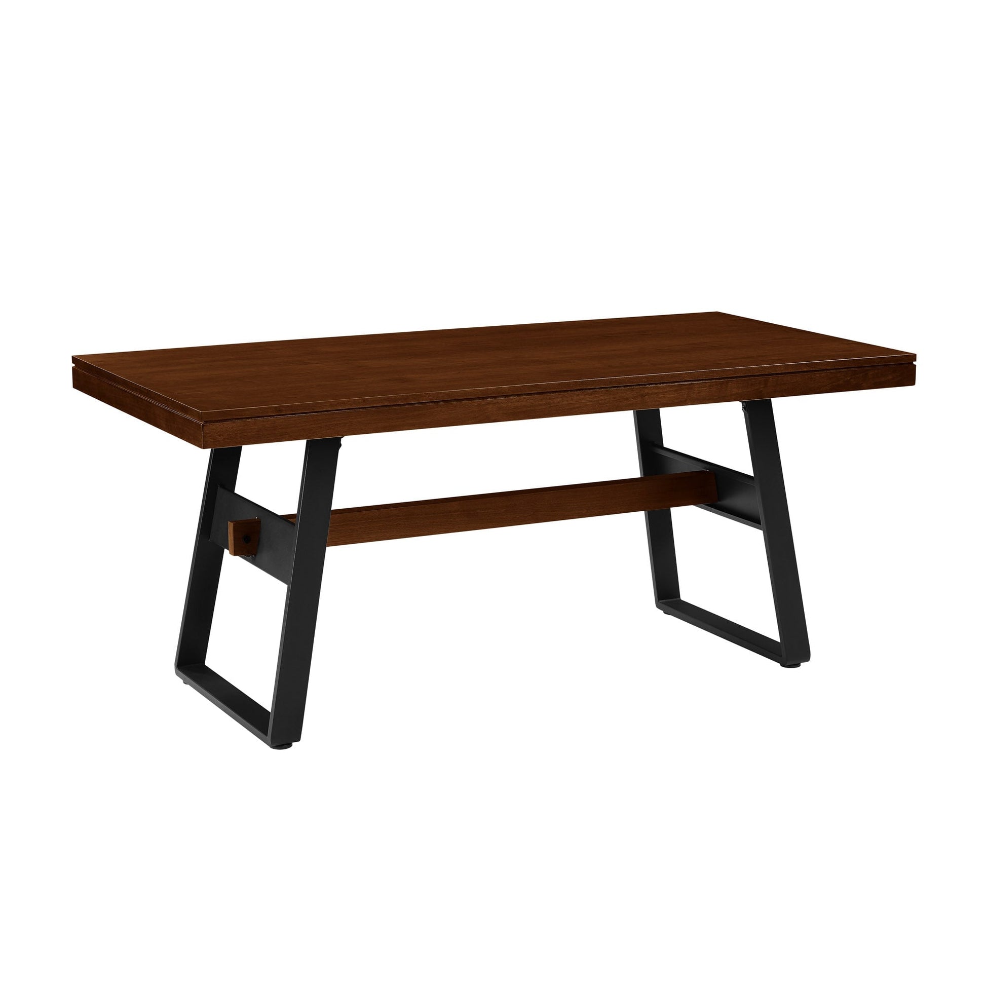 Brickell Modern Industrial Bridge-Leg Dining Table Walker Edison