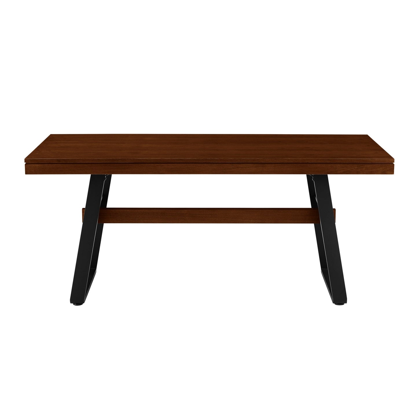 Brickell Modern Industrial Bridge-Leg Dining Table Walker Edison