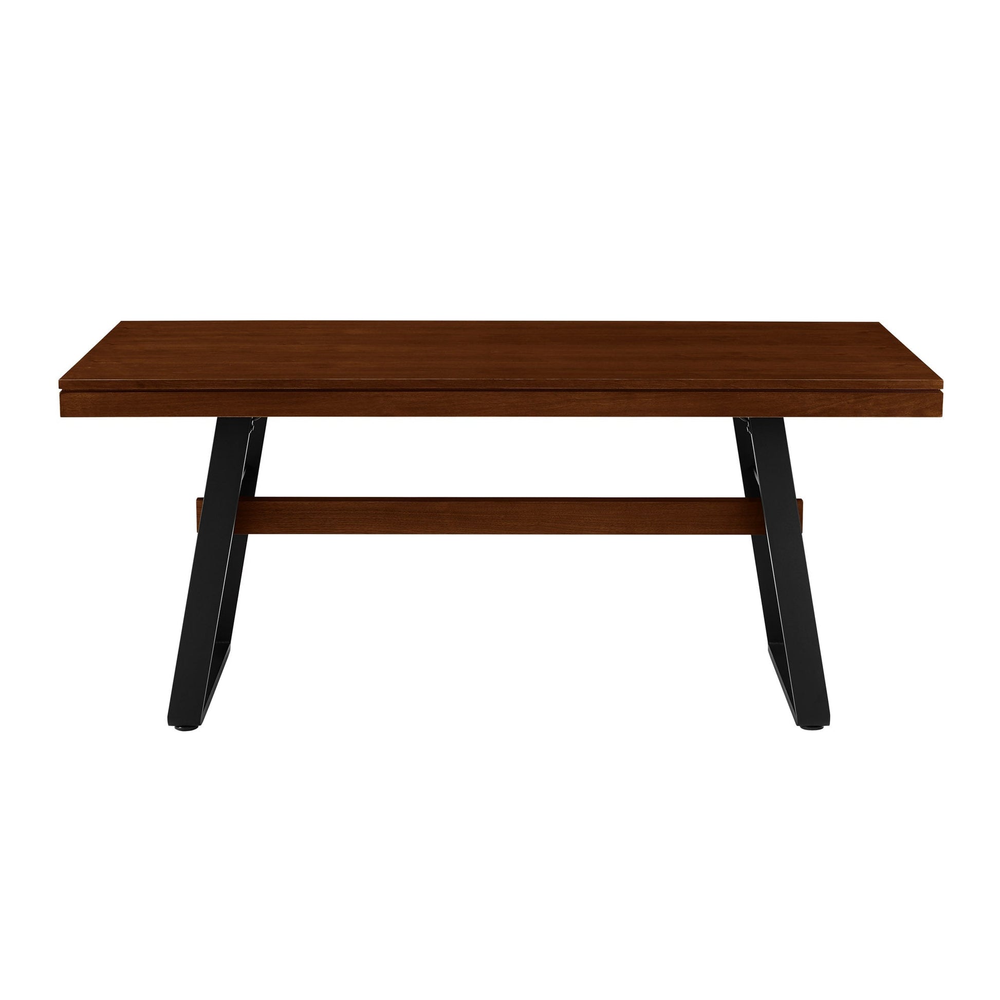 Brickell Modern Industrial Bridge-Leg Dining Table Walker Edison