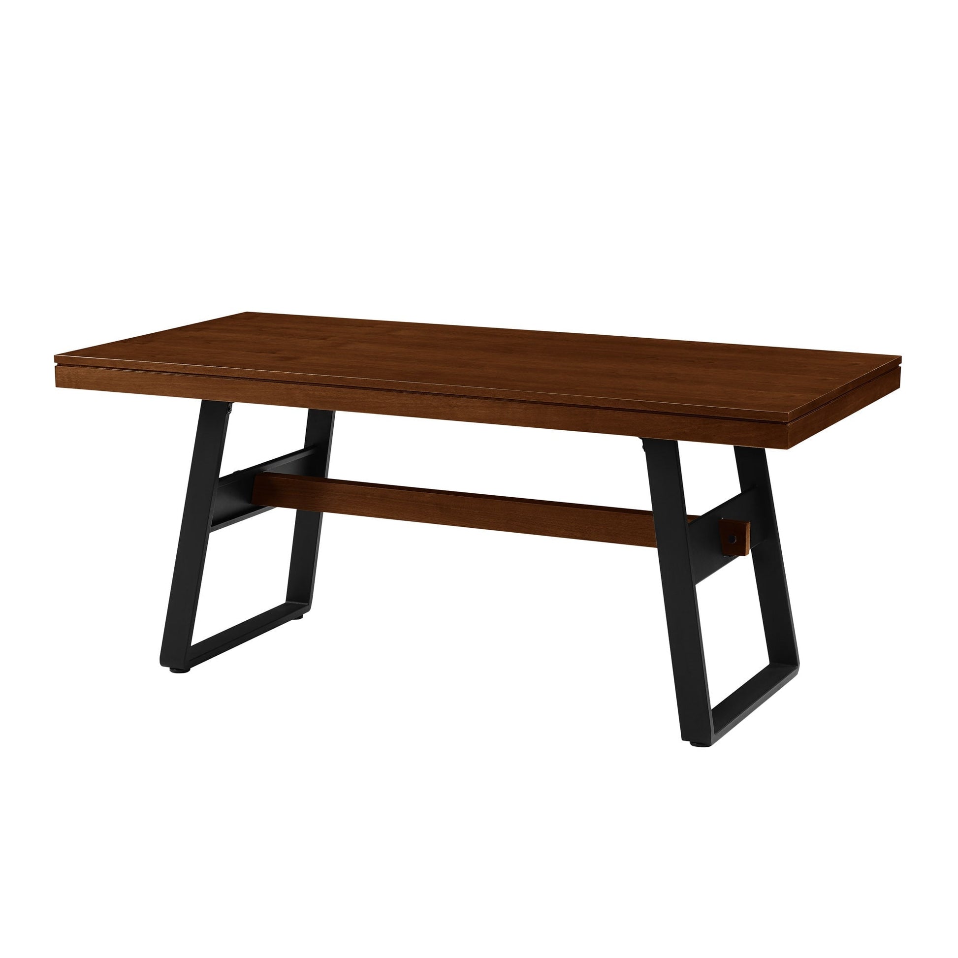 Brickell Modern Industrial Bridge-Leg Dining Table Walker Edison