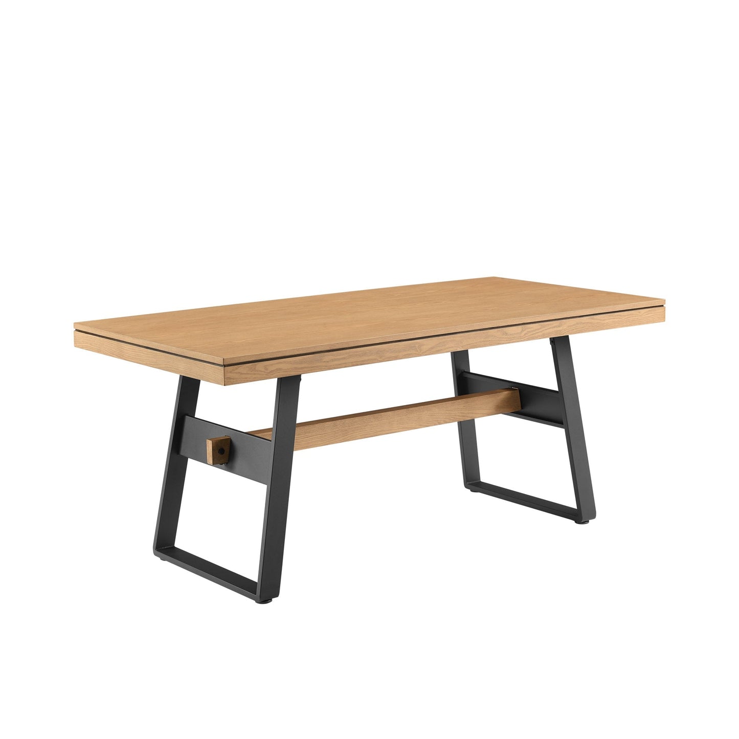 Brickell Modern Industrial Bridge-Leg Dining Table Walker Edison