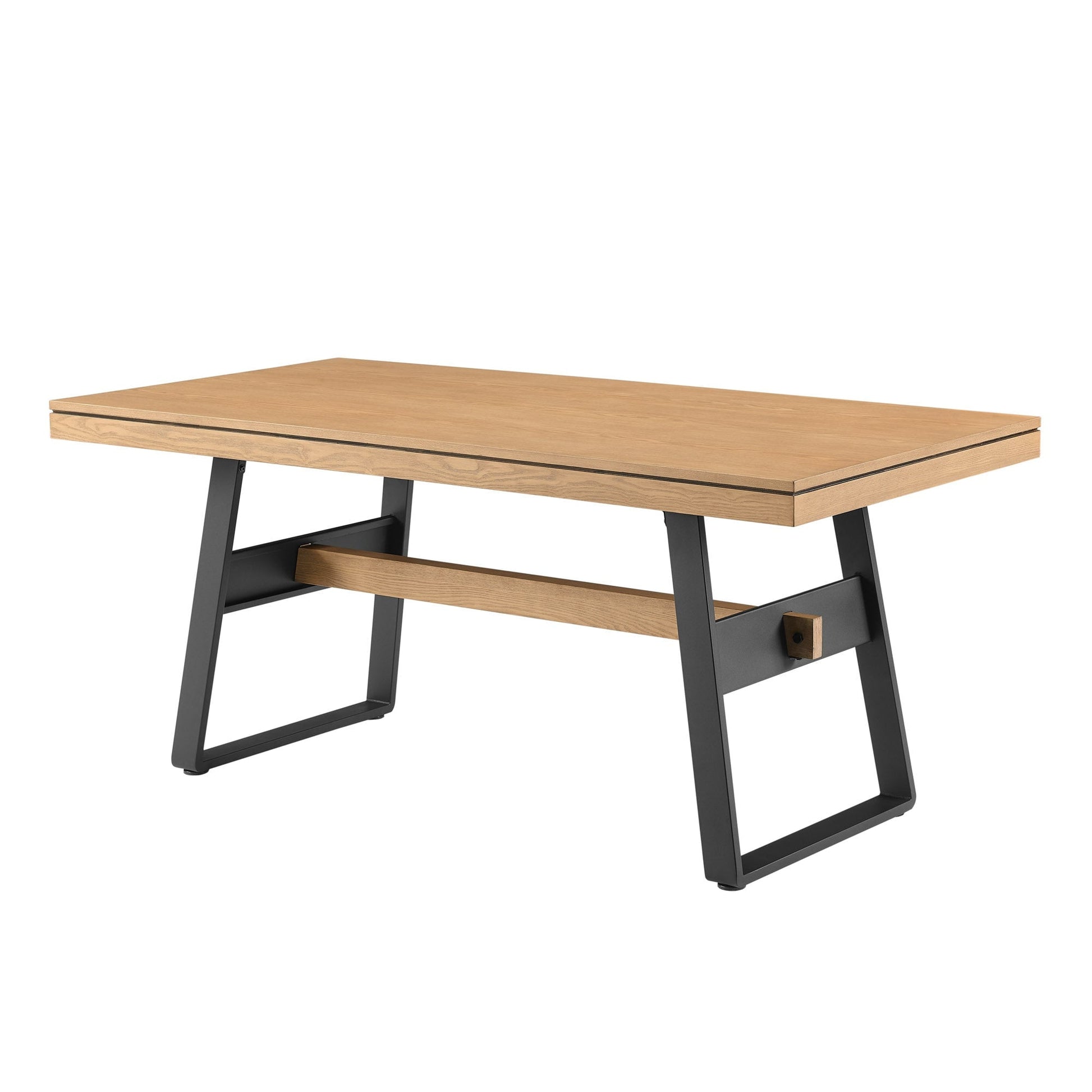 Brickell Modern Industrial Bridge-Leg Dining Table Walker Edison