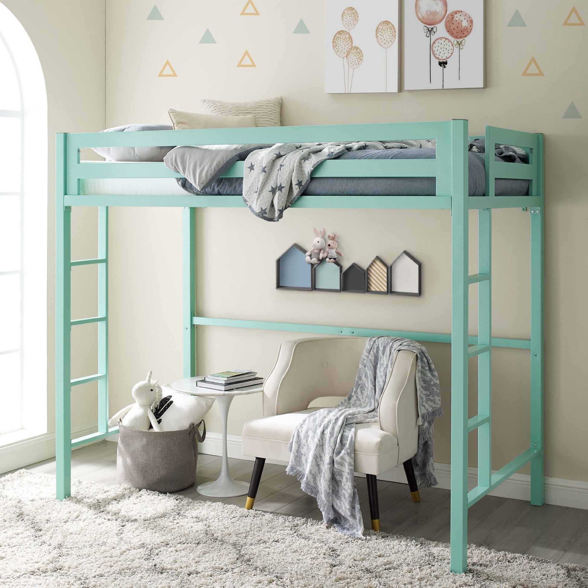 Bentley Twin Loft Square Bunk Bed Walker Edison